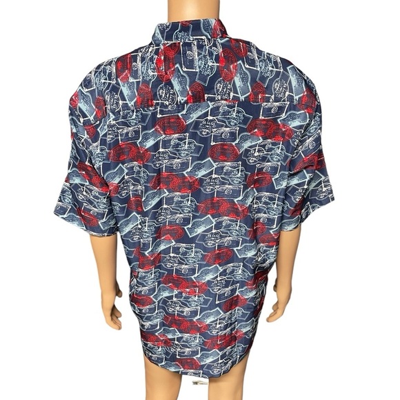 Phat Farm Men’s Blue XL Short Sleeve Shirt All Over Logo Print in EUC - Picture 4 of 10